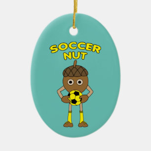 Décoration En Céramique Texte de coupe de soccer