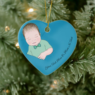 Décoration En Céramique Texte personnalisé Bébé dormant Garçon Amour Ble