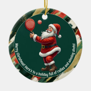 Décoration En Céramique 🎾🎄Texte personnalisé, Santa Rally Round