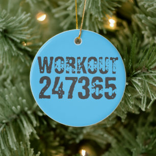 Décoration En Céramique Texte usé et rayé Workout 247365 bleu