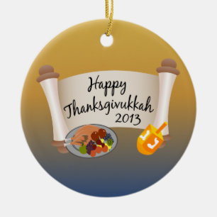 Décoration En Céramique Thanksgivukkah heureux Dreidl 2013/Turquie