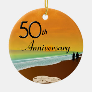 Décoration En Céramique Thème d'or de plage d'anniversaire
