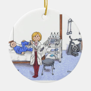 Décoration En Céramique Thérapeute physique, blonde - Dessin personnalis