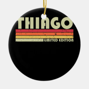 Décoration En Céramique THIAGO Nom cadeau Personnalisé Funny Retro Vintag