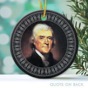 Décoration En Céramique Thomas Jefferson Portrait et citation - Double fac