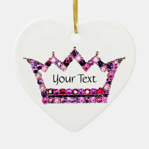 Décoration En Céramique Tiara rose personnalisée