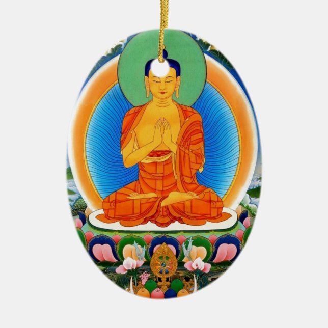 Décoration En Céramique Tibetan Thangka Prabhutaratna Bouddha (Devant)