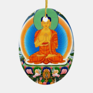 Décoration En Céramique Tibetan Thangka Prabhutaratna Buddha