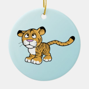 Décoration En Céramique tigre de bande dessinée