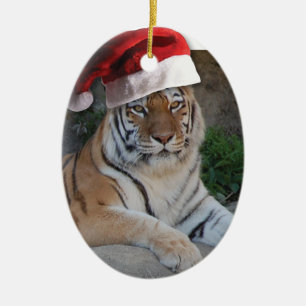 Décoration En Céramique Tigre du Bengale de Noël