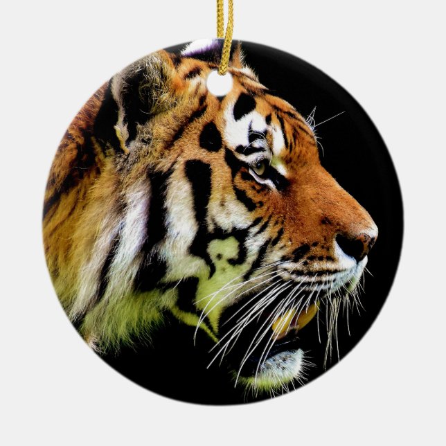 Décoration En Céramique Tigre - Oeuvre d'animaux sauvages (Devant)