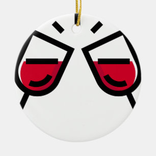 Décoration En Céramique Tintement en verre de vin
