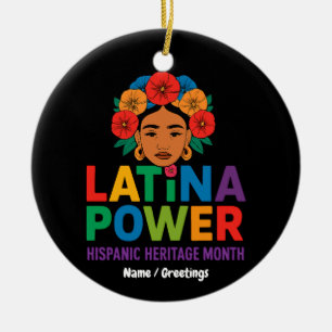 Décoration En Céramique Titre : Femmes Latina Power Flowers Mois hispaniqu
