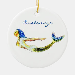 Décoration En Céramique Tonnerre de la sirène de natation