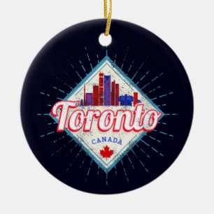 Décoration En Céramique Toronto Skyline Ontario Retro Canada Vintage