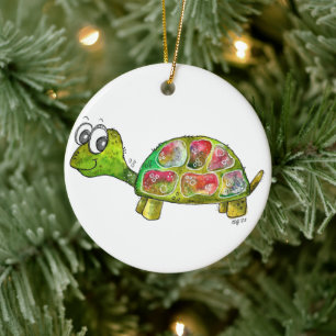 Décoration En Céramique Tortue blanche