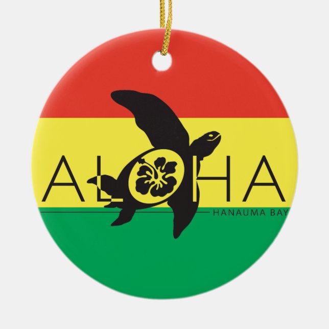 Décoration En Céramique Tortue de Reggae d'Hawaii (Devant)