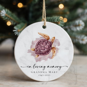 Décoration En Céramique Tortue Personnalisée En Mémoire D'Amour