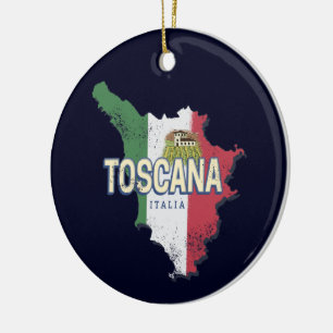Décoration En Céramique Toscane Italie Région Rétro Carte Fattoria Vintage