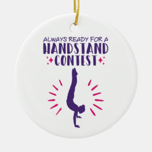 Décoration En Céramique Toujours prêt pour un concours à main Gymnastique