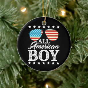 Décoration En Céramique Tous American Boy 4 juillet États-Unis Lunettes de