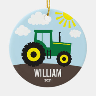 Décoration En Céramique Tracteur agricole Enfants