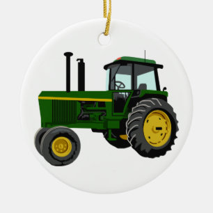 Décoration En Céramique Tracteur vert