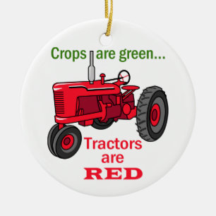 Décoration En Céramique Tracteurs Rouges