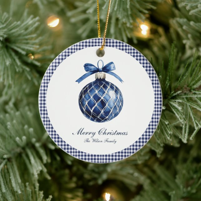 Décoration En Céramique Traditional Blue Ornament Christmas  (Arbre)
