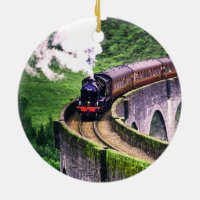 Train de locomotives sur le pont