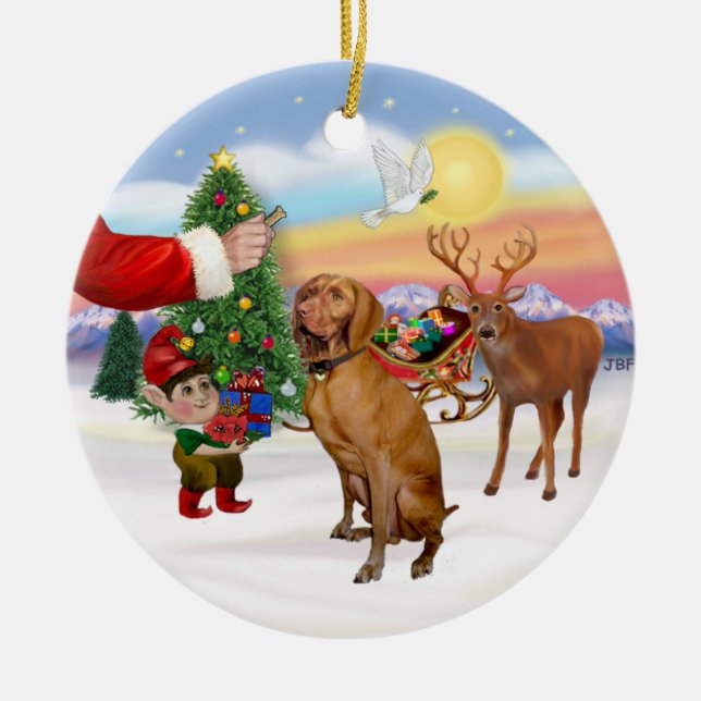 Décoration En Céramique Traiter pour un Vizsla (Devant)