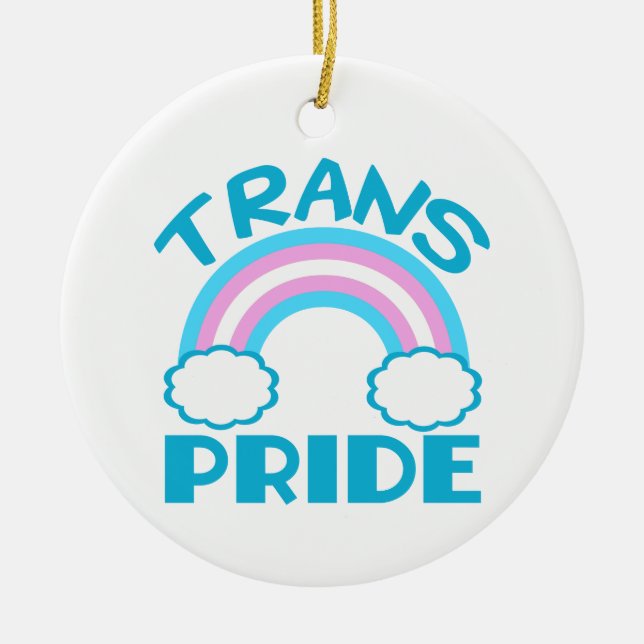 Décoration En Céramique Transgenre Pride Trans Rainbow Noël (Devant)