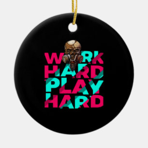 Décoration En Céramique Travailler dur Jouer dur Motivation crâne dur Esse