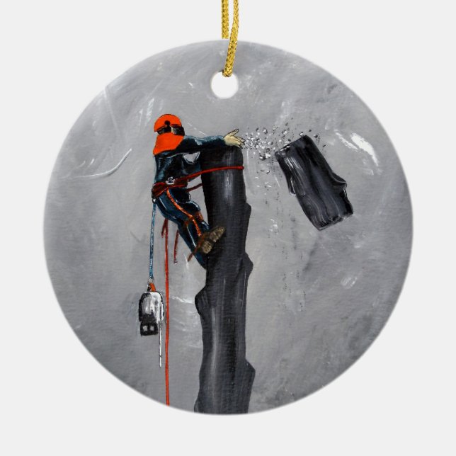 Décoration En Céramique Tree Surgeon Arborist (Devant)