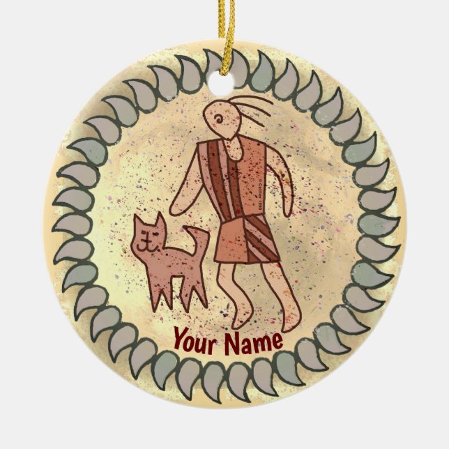 Décoration En Céramique Tribal Cat Person ornament (Devant)