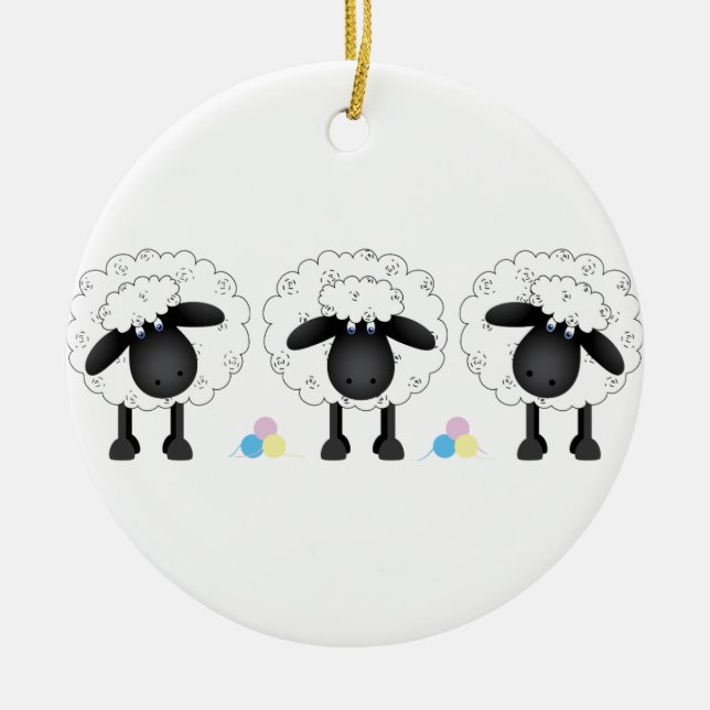 Décoration En Céramique Trio des moutons (Devant)