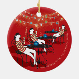 Décoration En Céramique Trois Chats Français... double face