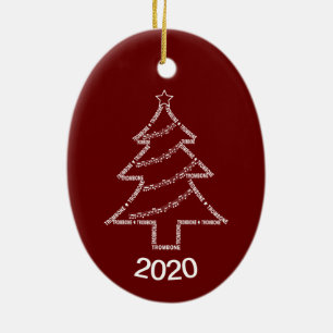 Décoration En Céramique Trombone Texte Arbre de Noël