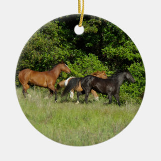 Décoration En Céramique Troupeau de Cheval sauvage