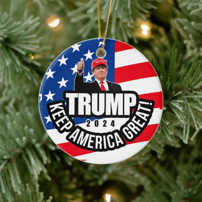 Décoration En Céramique Trump 2024 Garder l'Amérique grande (Arbre)