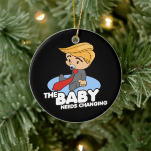 DÉCORATION EN CÉRAMIQUE TRUMP BÉBÉ A BESOIN DE CHANGER