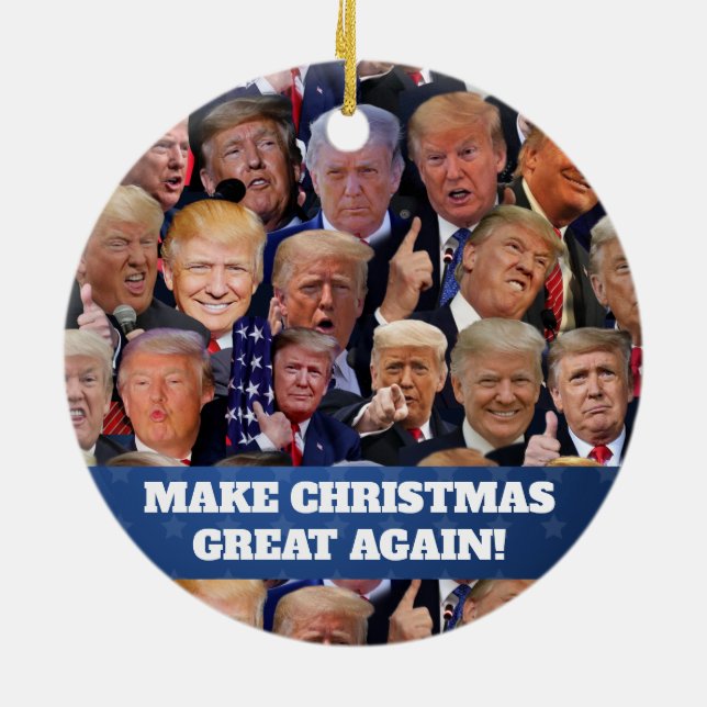 Décoration En Céramique Trump Christmas Orament (Dos)