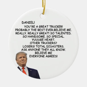 Décoration En Céramique Trump Trucker Don Trump, Trump Drôle, Pour Trucker