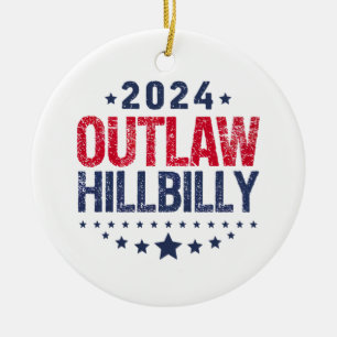 Décoration En Céramique Trump Vance 2024 Hors-la-loi Hillbilly Drapeau amé