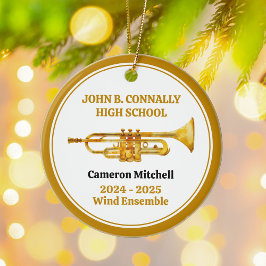 Décoration En Céramique Trumpet High School Band Custom Gold Christmas