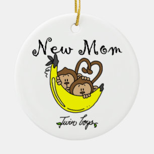 Décoration En Céramique Twin Boys New Mom Cadeaux