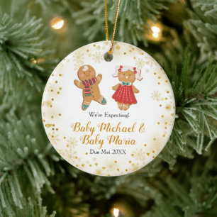 Décoration En Céramique Twin We're Expecting Parents Ceramic Ornament