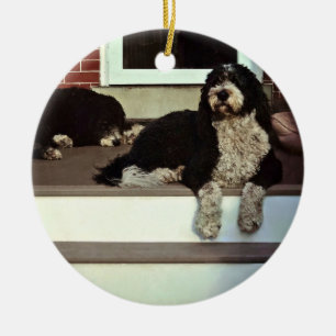 Décoration En Céramique Two Sheepadoodles