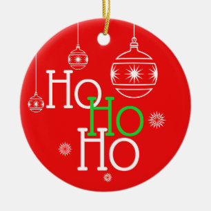 Décoration En Céramique Typographie Ho Ho Ho Festive / Message personnalis