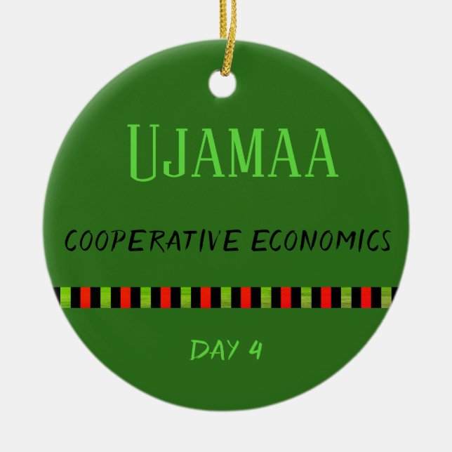 Décoration En Céramique Ujamaa - Kwanzaa Jour 4 vert (Devant)